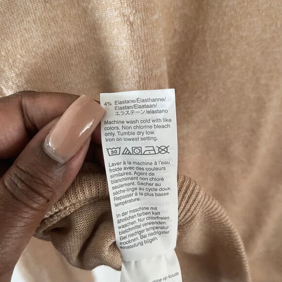 J. Crew Supercozy Mockneck Pullover Sweater Womens XS Heather Camel Preppy - Picture 5 of 8